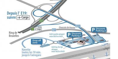 Carte de l'aéroport de Bruxelles parking