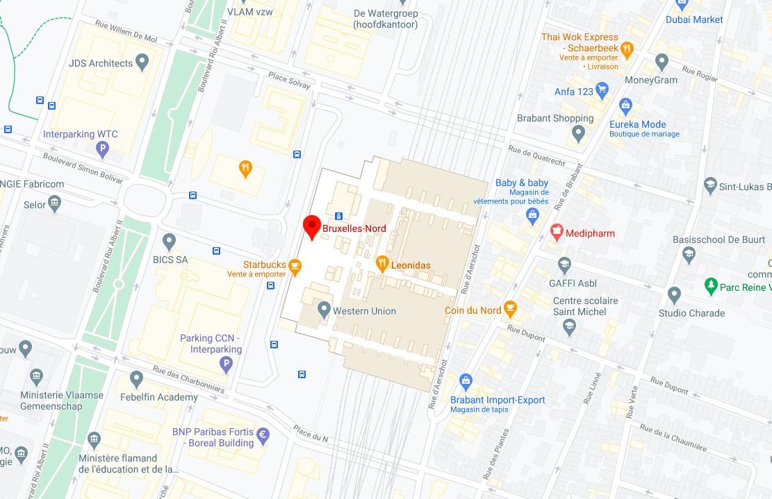 Bruxelles gare du nord carte