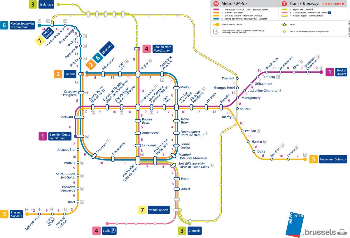 carte de la station de métro Bruxelloise