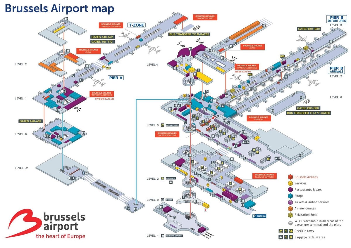 Carte de l'aéroport de Bruxelles