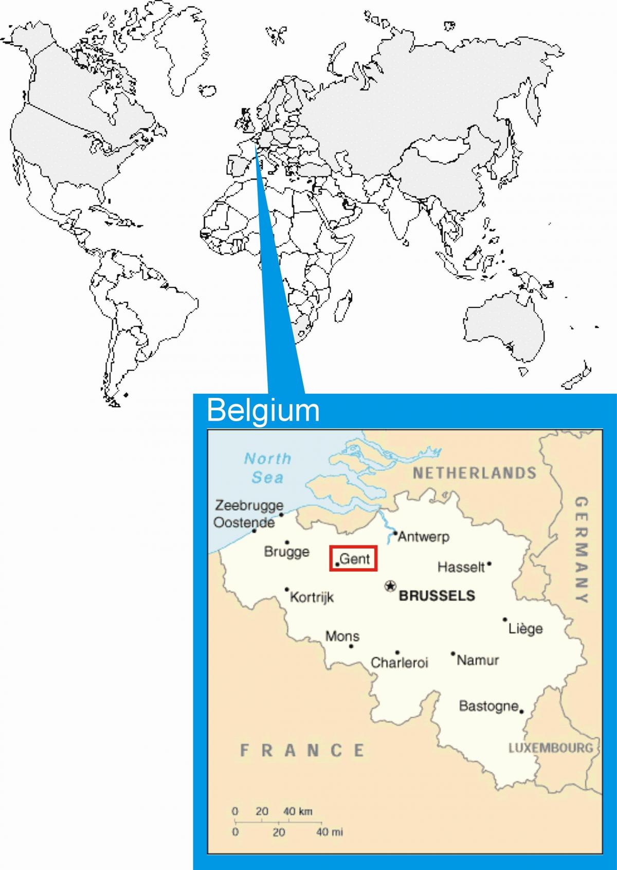 Bruxelles la carte du monde
