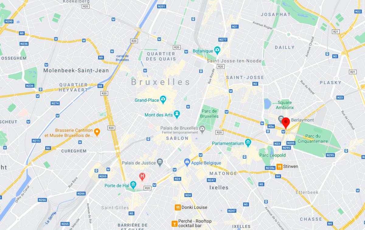 carte de la place schuman à Bruxelles