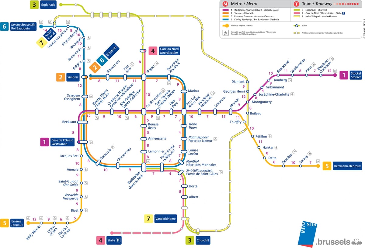 Plan de métro de Bruxelles