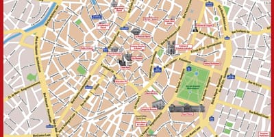 La carte de Bruxelles, belgique attractions