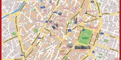 Carte touristique de la ville de Bruxelles centre