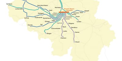 Bruxelles carte du train de l'aéroport