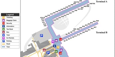 Carte de l'aéroport de Bruxelles porte